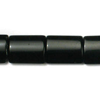 Black Obsidian Quartz Glass Beads - Puffy Rectangle - 15x20mm - 16-inch - unbranded beads for jewelry making