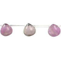 Fluorite Beads - AA) Heart Briolette - 10x10mm - 16-inch - unbranded beads for jewelry making