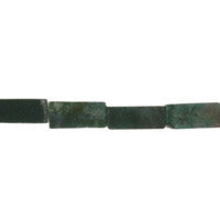 Moss Agate Beads - Square Tube - 6x13mm - 16-inch - unbranded beads for jewelry making