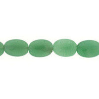 Green Aventurine Beads - Flat Oval - 12x16mm - 16-inch - unbranded beads for jewelry making