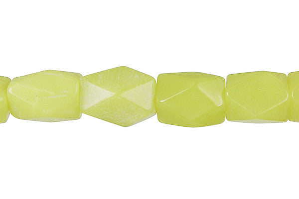 Olive Jade Beads - Light) Faceted Nugget - 12x16mm - 16-inch - unbranded beads for jewelry making