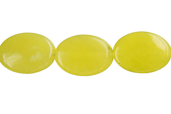 Olive Jade Beads - Light) Flat Oval - 13x18mm - 16-inch - unbranded beads for jewelry making