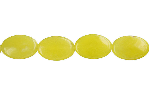 Olive Jade Beads - Light) Flat Oval - 10x14mm - 16-inch - unbranded beads for jewelry making