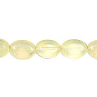 Pineapple Quartz Glass Beads - Flat Oval - 12x16mm - 16-inch - unbranded beads for jewelry making
