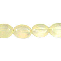 Pineapple Quartz Glass Beads - Flat Oval - 10x14mm - 16-inch - unbranded beads for jewelry making