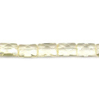 Citrine Quartz Glass Beads - Faceted Rectangle - 7x10mm - 16-inch - unbranded beads for jewelry making