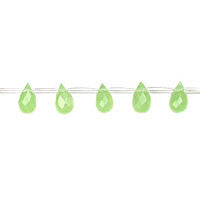 Green Jade Quartz Glass Beads - Light Green Jade Quartz Faceted Briolette - 5x7mm - 16-inch - unbranded beads for jewelry making