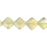 Pineapple Quartz Glass Beads - Faceted Square - 12x12mm - 16-inch - unbranded beads for jewelry making