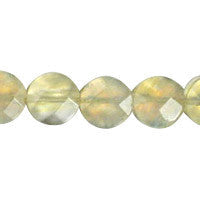 Pineapple Quartz Glass Beads - Faceted Coin - 14x14mm - 16-inch - unbranded beads for jewelry making