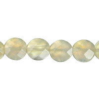 Pineapple Quartz Glass Beads - Faceted Coin - 12x12mm - 16-inch - unbranded beads for jewelry making