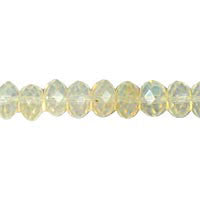 Pineapple Quartz Glass Beads - Faceted Rondelle - 6x10mm - 16-inch - unbranded beads for jewelry making