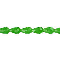 Green Jade Quartz Glass Beads - Faceted Briolette Vertical Drilled - 6x9mm - 16-inch - unbranded beads for jewelry making