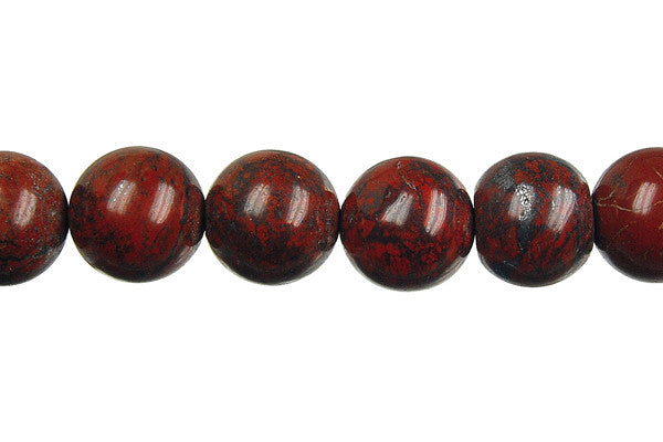 Poppy Jasper Beads - Round - 12mm - 16-inch - unbranded beads for jewelry making