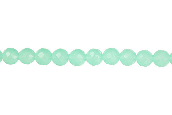 Amazonite Quartz Glass Beads - Faceted Round - 6mm - 16-inch - unbranded beads for jewelry making