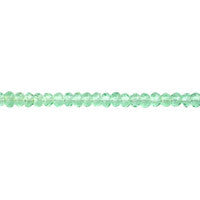 Green Quartz Glass Beads - Faceted Rondelle - 2x4mm - 16-inch - unbranded beads for jewelry making