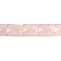 Rose Quartz Beads - Faceted Rectangle - 13x18mm - 16-inch - unbranded beads for jewelry making