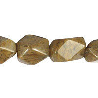 Coffee Quartz Glass Beads - Faceted Nugget - 13x18mm - 16-inch - unbranded beads for jewelry making