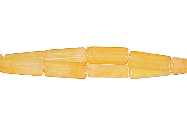 Yellow Jade Beads - Square Tube - 4x13mm - 16-inch - unbranded beads for jewelry making