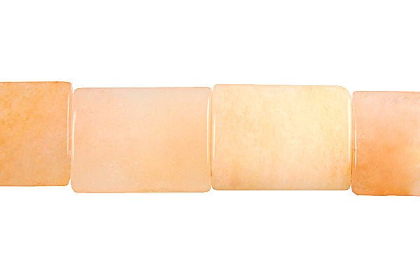 Yellow Jade Beads - Puffy Rectangle - 15x20mm - 16-inch - unbranded beads for jewelry making