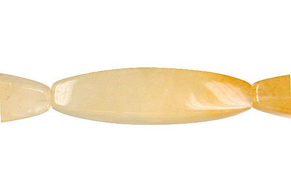 Yellow Jade Beads - Square Rice - 10x40mm - 16-inch - unbranded beads for jewelry making