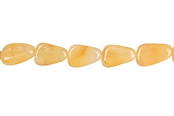 Yellow Jade Beads - Tooth Nugget - 7x12mm - 16-inch - unbranded beads for jewelry making