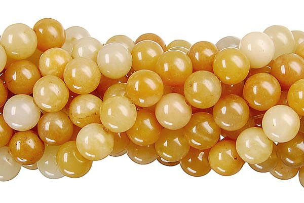 Yellow Jade Beads - Round - 2mm - 16-inch - unbranded beads for jewelry making