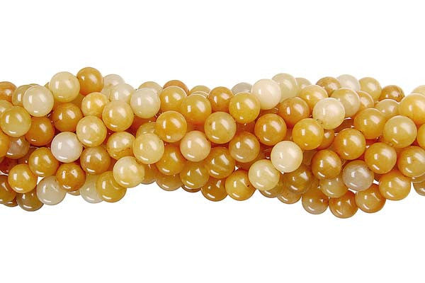 Yellow Jade Beads - Round - 8mm - 16-inch - unbranded beads for jewelry making