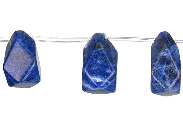Sodalite Beads - Machine Faceted Briolette - 10x20mm - 16-inch - unbranded beads for jewelry making