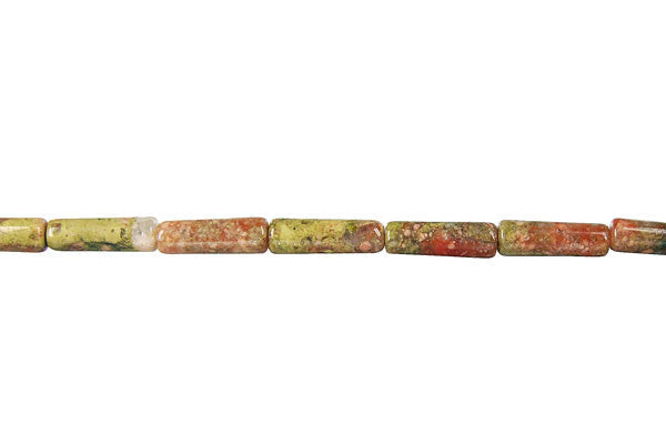 Unakite Beads - Square Tube - 4x13mm - 16-inch - unbranded beads for jewelry making