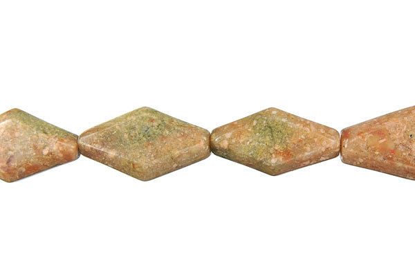 Unakite Beads - Diamond Nugget - 16x25mm - 16-inch - unbranded beads for jewelry making