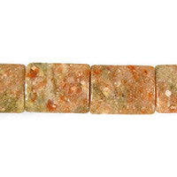 Unakite Beads - Puffy Rectangle - 10x14mm - 16-inch - unbranded beads for jewelry making