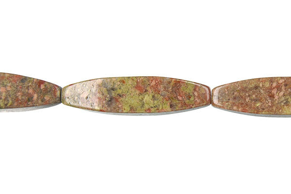 Unakite Beads - Square Rice - 10x40mm - 16-inch - unbranded beads for jewelry making