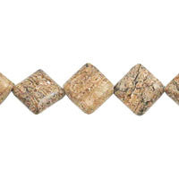 Picasso Jasper Beads - Puffy Square - 12x12mm - 16-inch - unbranded beads for jewelry making