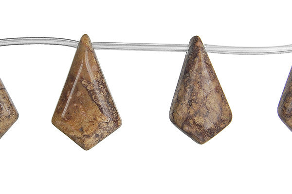 Picasso Jasper Beads - Diamond Briolette - 15x25mm - 16-inch - unbranded beads for jewelry making
