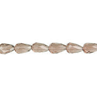 Smoky Quartz Glass Beads - Faceted Briolette Vertical Drilled - 6x9mm - 16-inch - unbranded beads for jewelry making