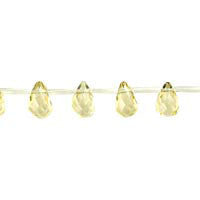 Citrine Quartz Glass Beads - Faceted Briolette - 6x9mm - 16-inch - unbranded beads for jewelry making