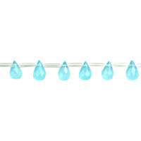 Peruvian Opal Quartz Glass Beads - Faceted Briolette - 5x7mm - 16-inch - unbranded beads for jewelry making
