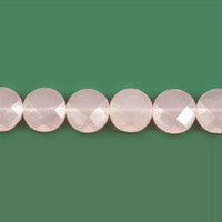 Rose Quartz Beads - Faceted Coin - 10x10mm - 16-inch - unbranded beads for jewelry making