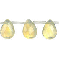 Pineapple Quartz Glass Beads - Faceted Flat Briolette - 13x18mm - 16-inch - unbranded beads for jewelry making