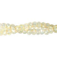 Pineapple Quartz Glass Beads - Faceted Rondelle - 4x6mm - 16-inch - unbranded beads for jewelry making
