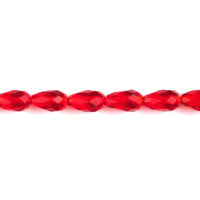Ruby Quartz Glass Beads - Faceted Briolette Vertical Drilled - 6x9mm - 16-inch - unbranded beads for jewelry making