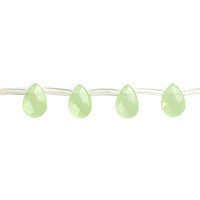 Green Jade Quartz Glass Beads - Light Green Jade Quartz Faceted Flat Briolette - 6x9mm - 16-inch - unbranded beads for jewelry making