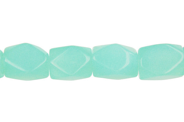 Amazonite Quartz Glass Beads - Faceted Nugget - 10x14mm - 16-inch - unbranded beads for jewelry making