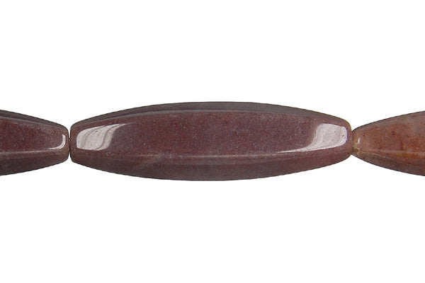 Chocolate Aventurine Beads - Hexagon Rice - 10x40mm - 16-inch - unbranded beads for jewelry making