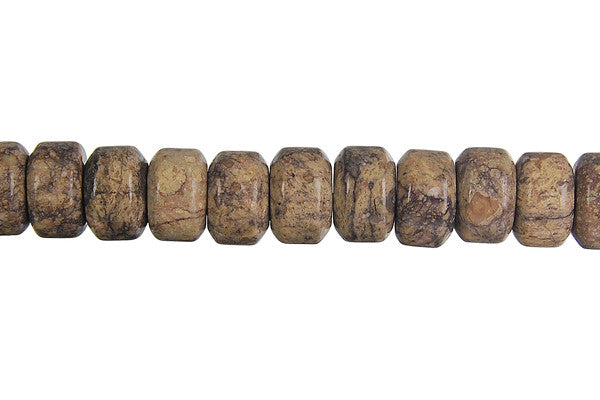 Picasso Jasper Beads - Puffy Disc - 6x9mm - 16-inch - unbranded beads for jewelry making
