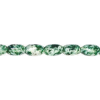 Green Spot Agate Beads - Drum - 10x14mm - 16-inch - unbranded beads for jewelry making