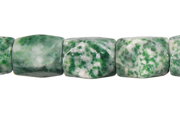 Green Spot Agate Beads - Faceted Nugget - 12x16mm - 16-inch - unbranded beads for jewelry making