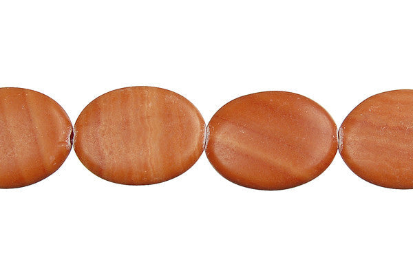 Red Zebra Jasper Beads - Flat Oval - 15x20mm - 16-inch - unbranded beads for jewelry making
