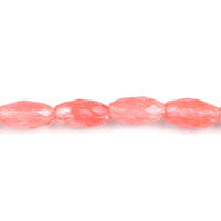 Cherry Quartz Beads - Faceted Rice - 6x9mm - 16-inch - unbranded beads for jewelry making