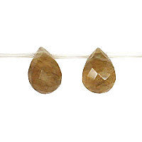 Coffee Quartz Glass Beads - Faceted Briolette - 13x18mm - 16-inch - unbranded beads for jewelry making